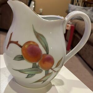 Evesham White Porcelain Pitcher Royal Worcester
